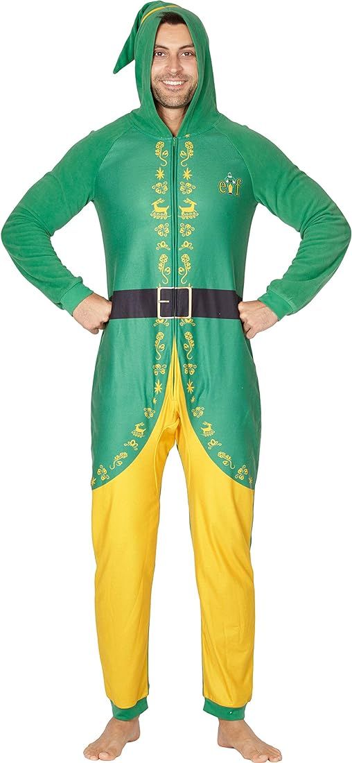 INTIMO Elf The Movie Mens Buddy The Elf One Piece Costume Pajama Set, Green | Amazon (US)