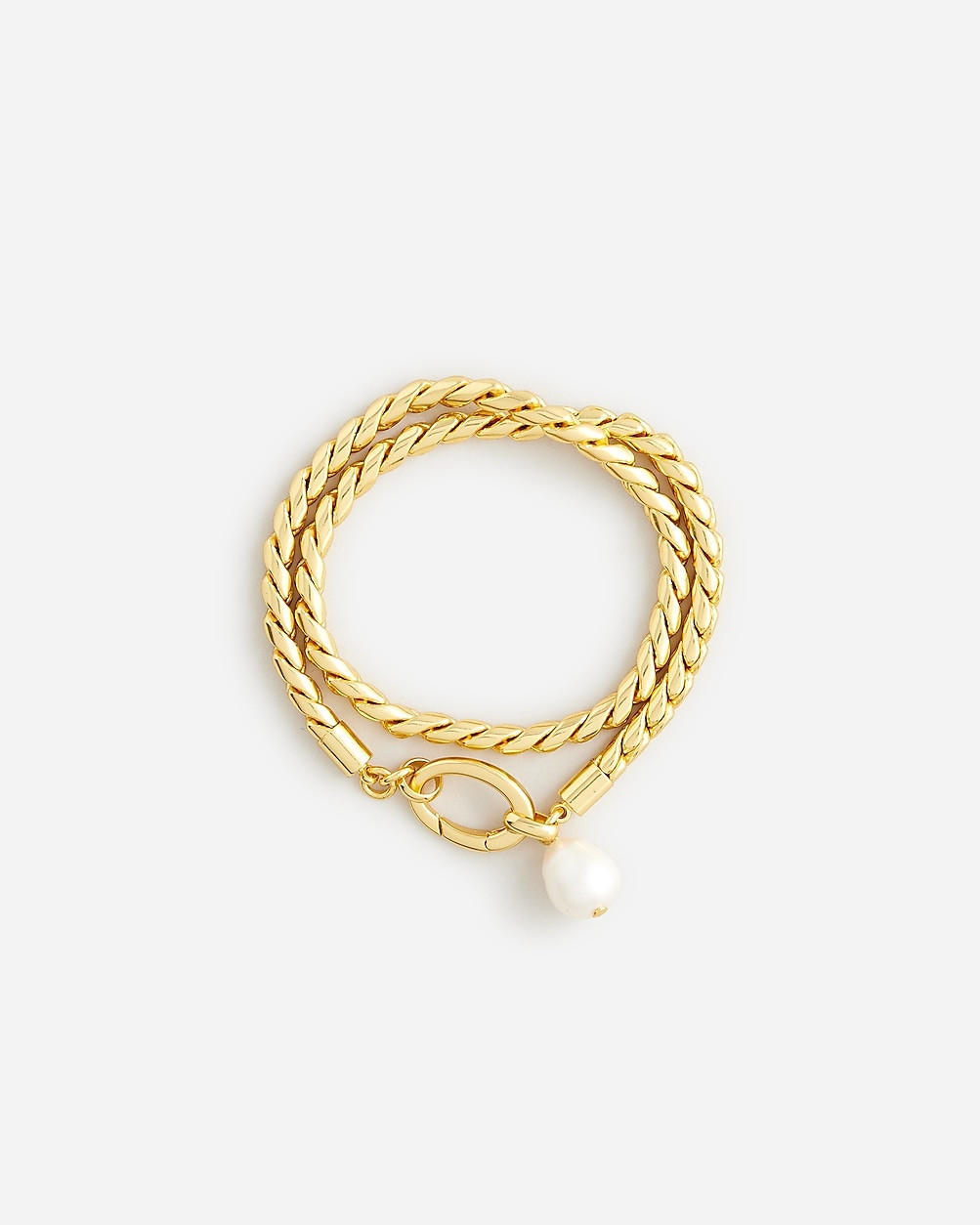 Layered rope-chain bracelet with freshwater pearls | J. Crew US