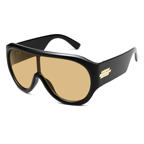 HERJOUR Oversized Aviator Sunglasses for Men Women Trendy Wrap Around Sun Glasses AR82273 | Amazon (US)