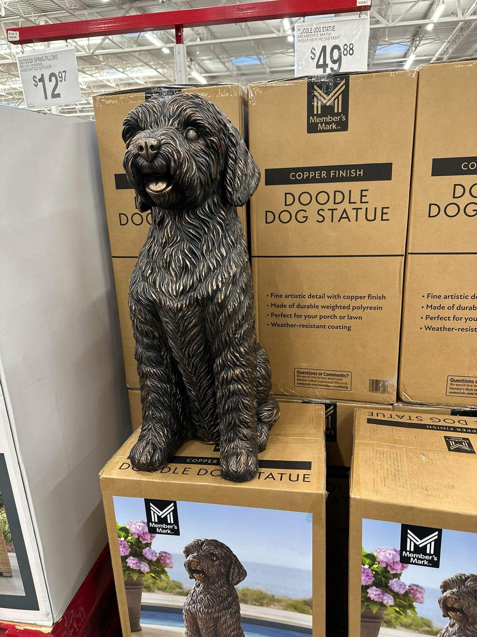 These dog statues yall! They have a frenchie, Labrador, and golden retriever as well! Wish they had a pug!! Stock is low so if you want one you better be fast!! 

#LTKSeasonal #LTKHome