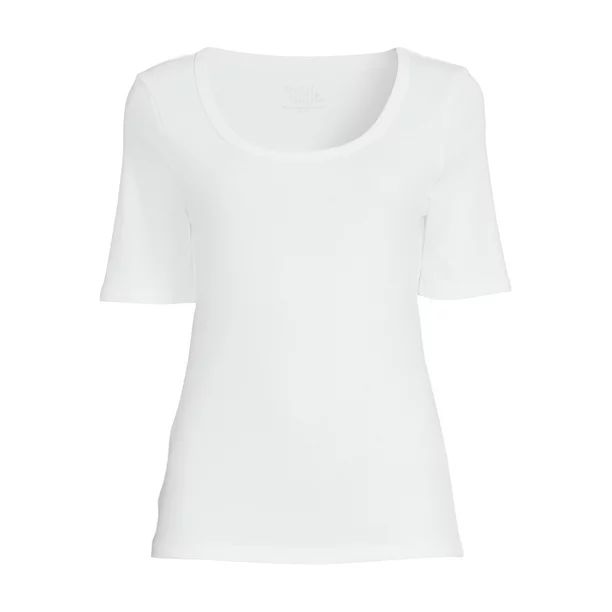 Time and Tru Women's T-Shirt with Elbow Length Sleeves | Walmart (US)