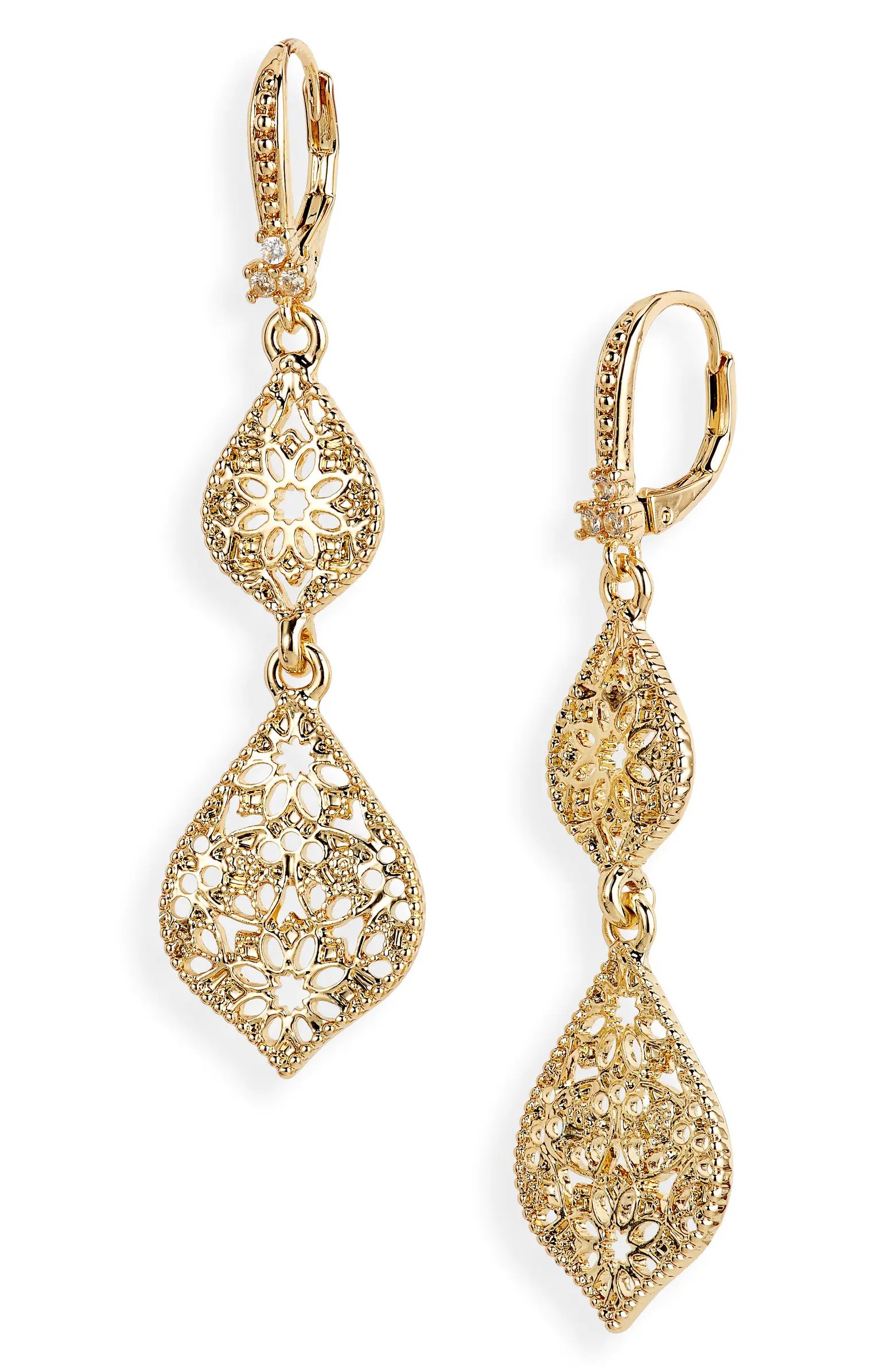 Marchesa Filigree Double Drop Earrings | Nordstrom | Nordstrom