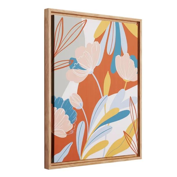 Boho Floral L-Framed Canvas Wall Art Print Décor - 26" x 20" x 1.5" - Walmart.com | Walmart (US)