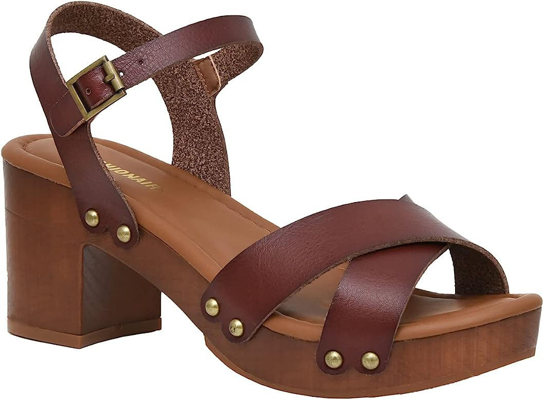 Cushionaire Women's Slate Faux Wood Sandal +Memory Foam Insole & LiteSole Technology -Wide Widths... | Amazon (US)