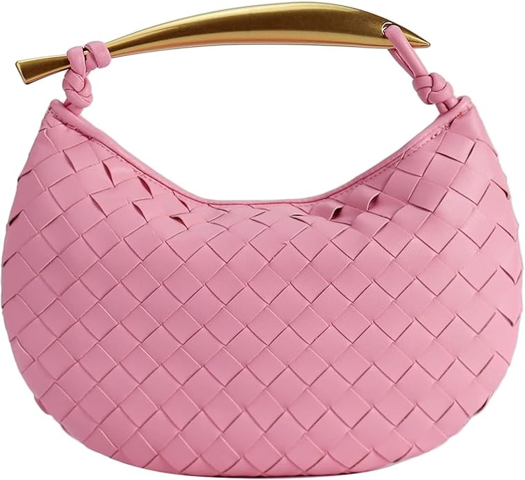 Woven Leather Hobe Dumpling Bag Dinner Handbag For Women Purse Hobo Bag Knotted Woven Handbag Sum... | Amazon (US)