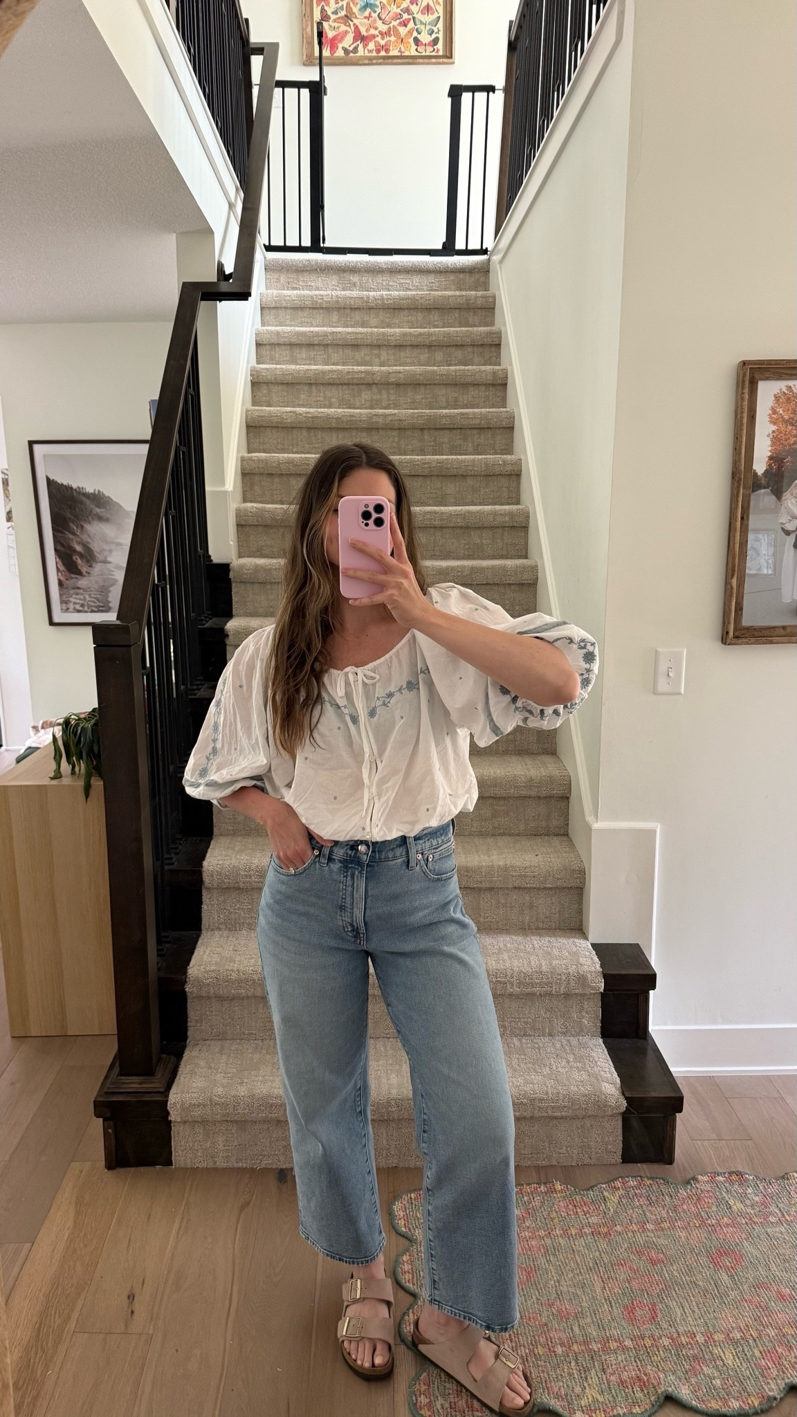 wearing 38 in top (I size up in Sézane) and jeans are tts, my fave! 

Summer outfit

#LTKootd