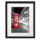Americanflat 11x14 Black Picture Frame with Shatter-Resistant Glass - Displays 8x10 Photos with Mat  | Amazon (US)