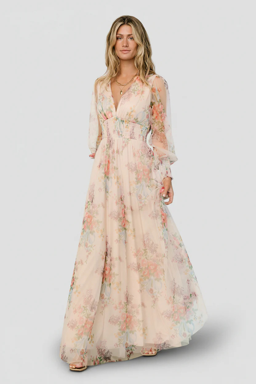 Layla Tulle Maxi Dress | Romantic Floral | Baltic Born