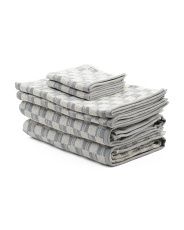 6pc Jacquard Checkered Towel Set | TJ Maxx