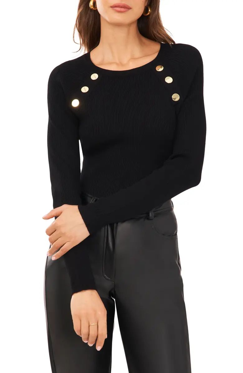 Gold Button Rib Sweater | Nordstrom