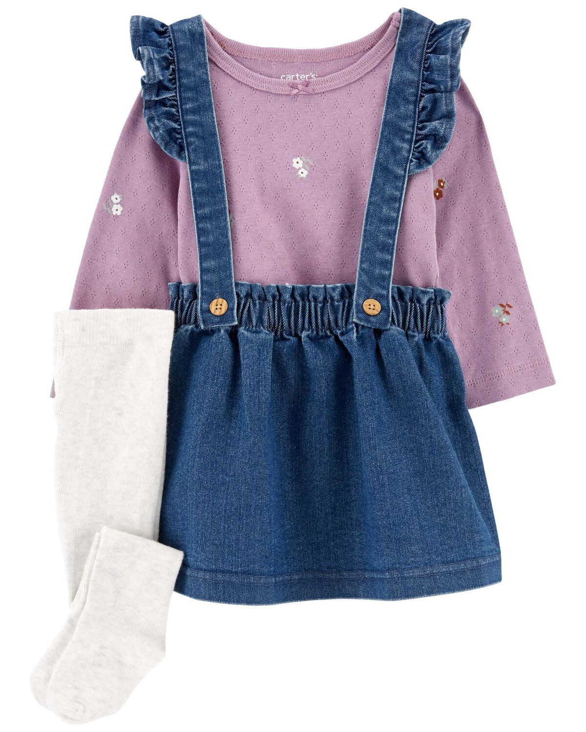 Purple/Navy Baby 3-Piece Jumper Set | carters.com | Carter's