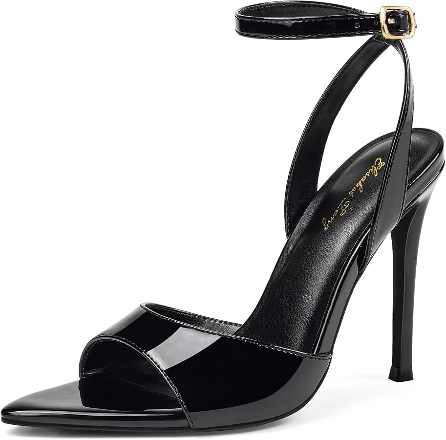 Elisabet Tang 4Inch Women's Pointed Toe Ankle Strap Stiletto Heeled Sandals, Sexy High Heels with... | Amazon (US)