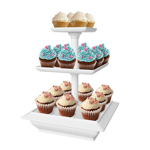 Hastings Home 3-Tier Cupcake Dessert Stand Tray | HSN