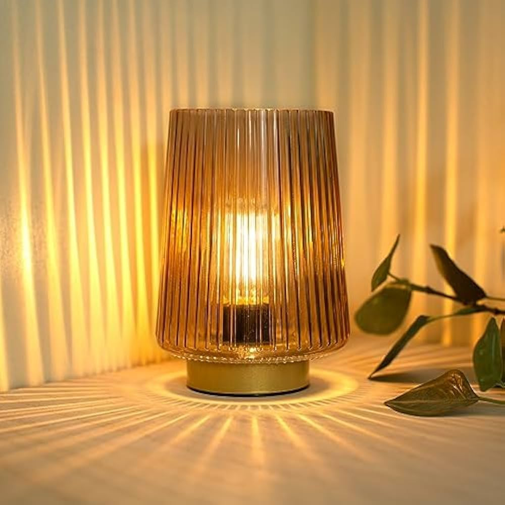 Battery Operated Lamp with Timer, Small Cozy Table Lamps Aesthetic, Cordless Battery Powered Deco... | Amazon (US)