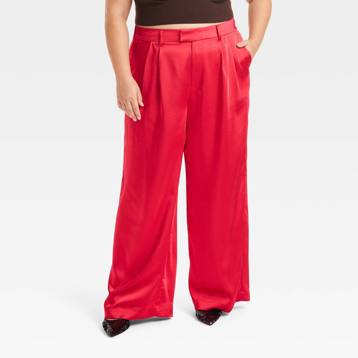 Women's High-Rise Wide Leg Satin Pants - A New Day™ | Target