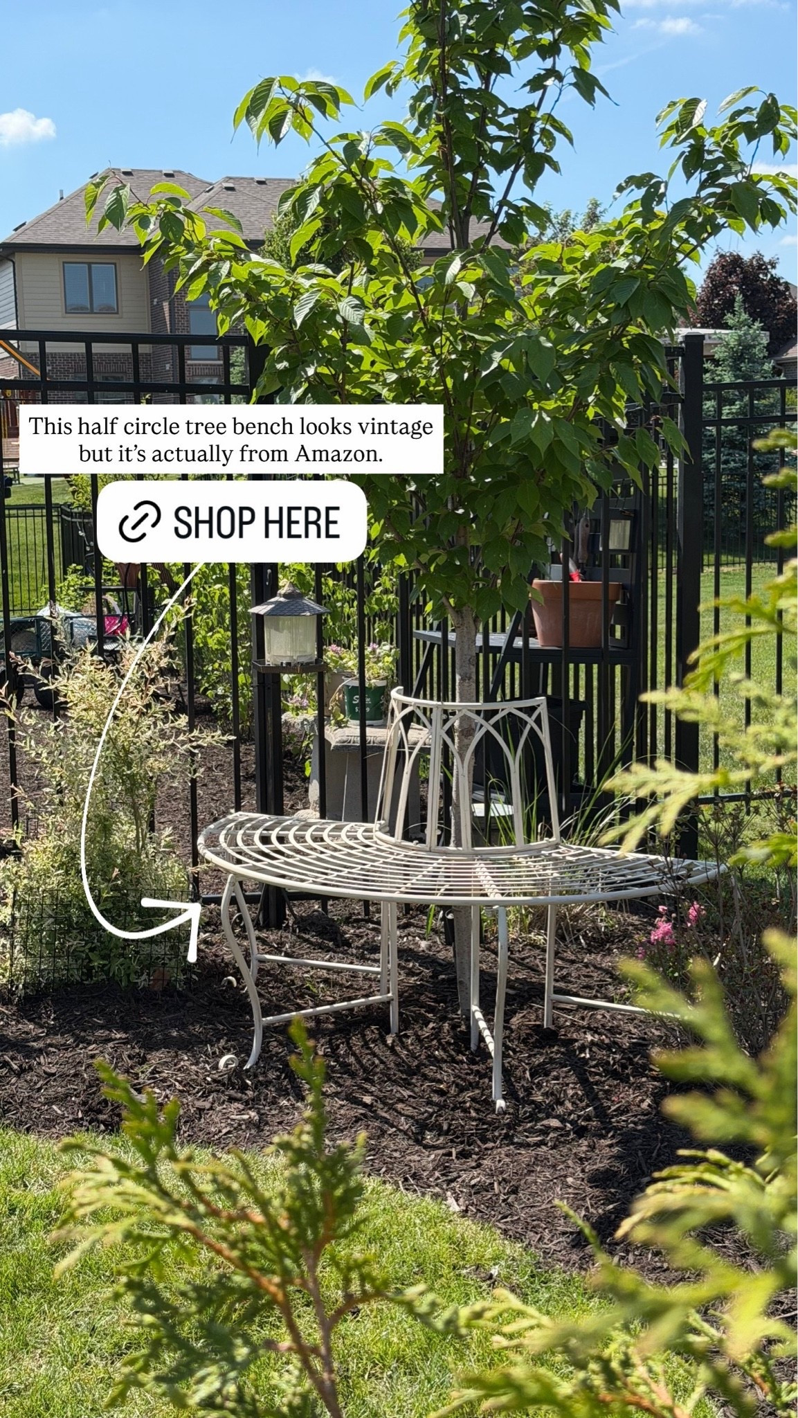 This half circle tree bench looks vintage but it’s actually an Amazon find 🌿

#LTKHome #LTKSaleAlert #LTKSeasonal