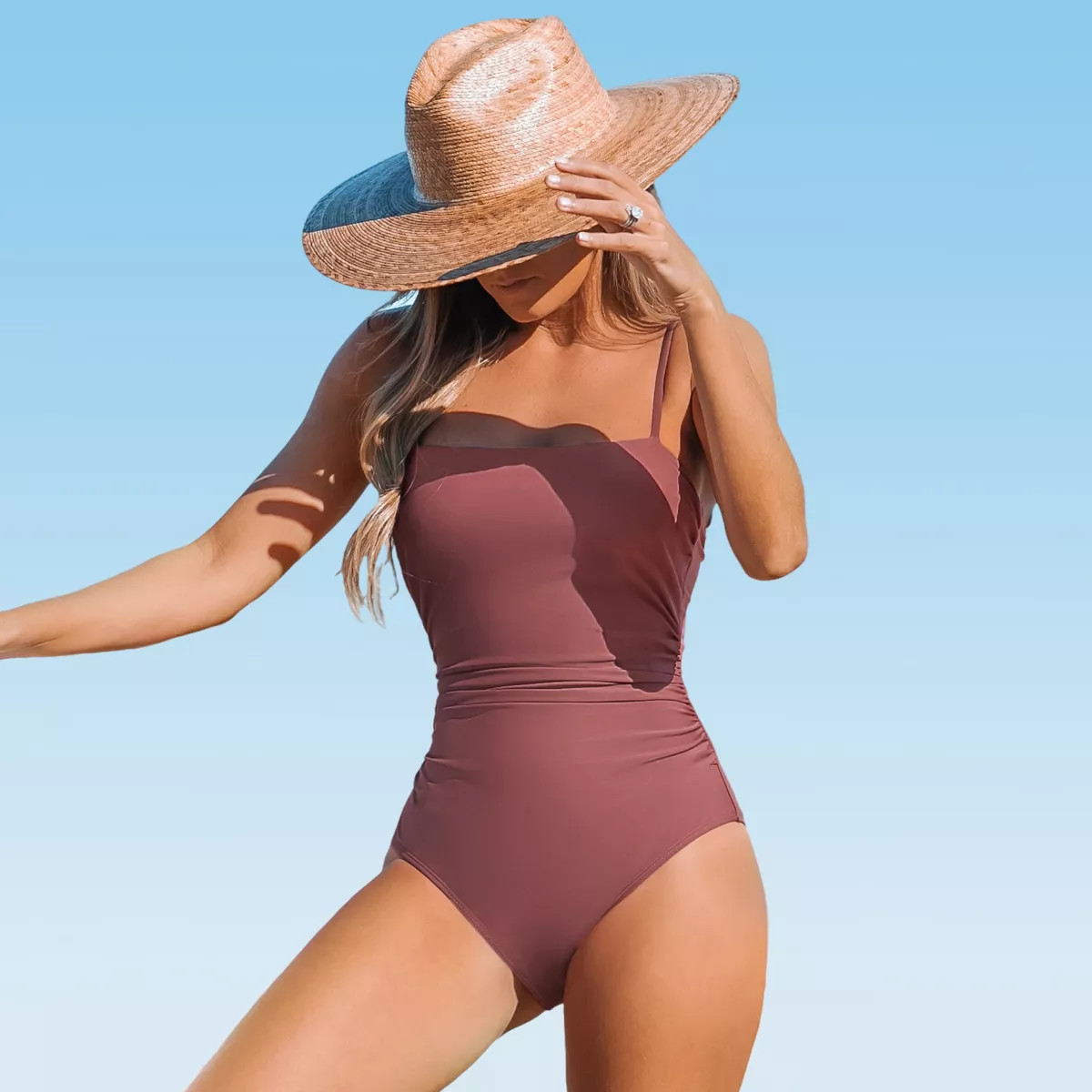 Women's Shirred Strappy Cutout One Piece Swimsuit - Cupshe | Target