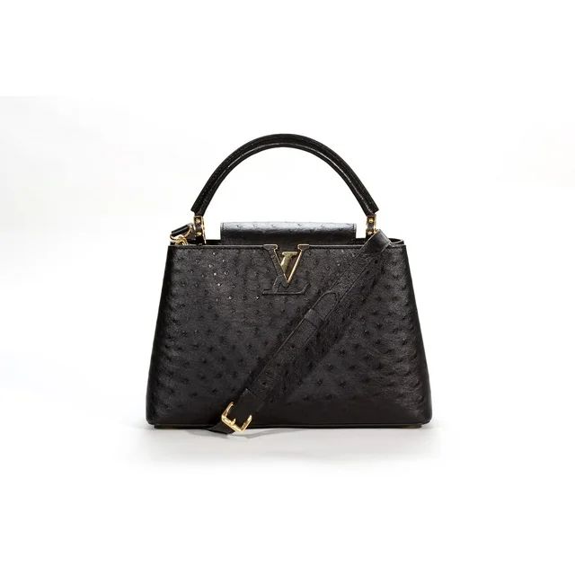 Louis Vuitton Capucines PM Black Ostrich Leather Womans Handbag N94918 | Walmart (US)
