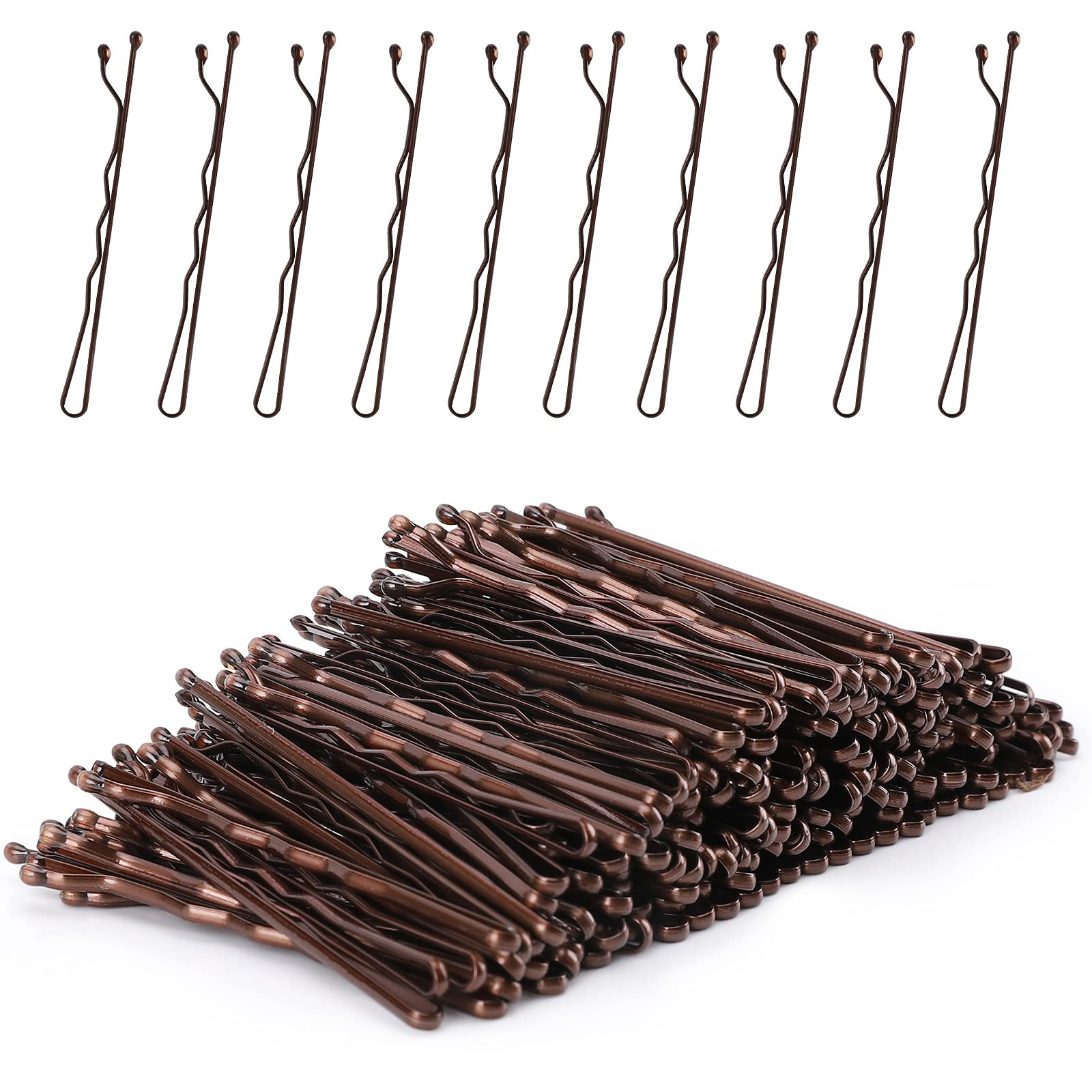 Bobby Pins, 200Count Brown Hair Pins Hairpins with Box for Women Lady Girls Kids Hair Pin Invisib... | Amazon (CA)