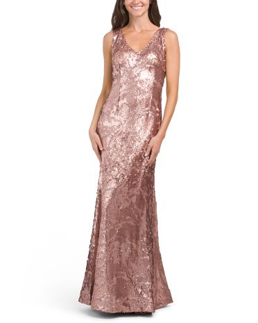 V-neck Sequin Gown | TJ Maxx