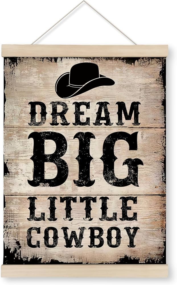 HRQKO Western Dream Big Little Cowboy Poster Hanger Frame, Western Room Decor, Cowboy Wall Art wi... | Amazon (US)