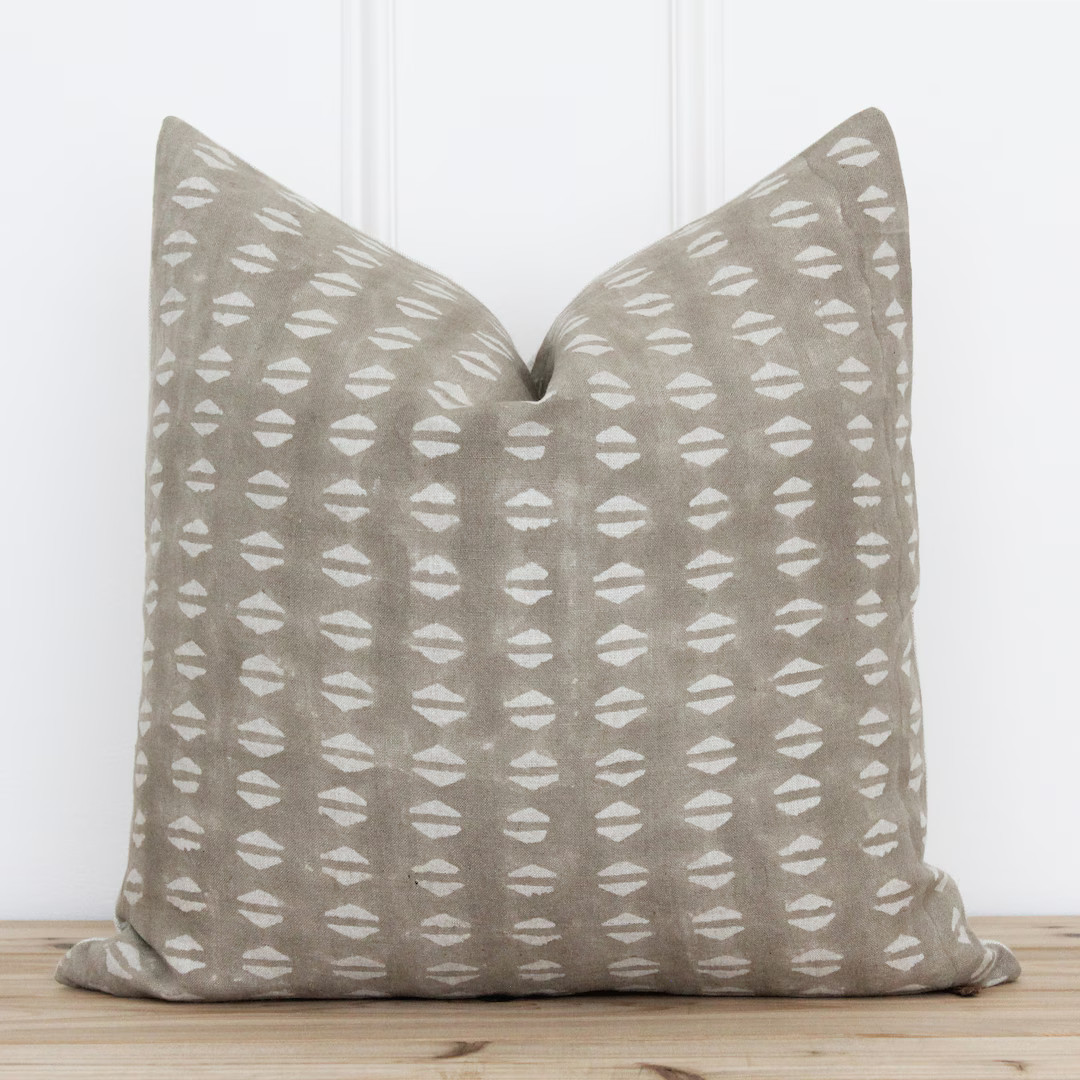 Tan Hand Block Pillow Cover | Indian Block Print | Geometric Pillow Cover | Indian Block Printed ... | Etsy (US)