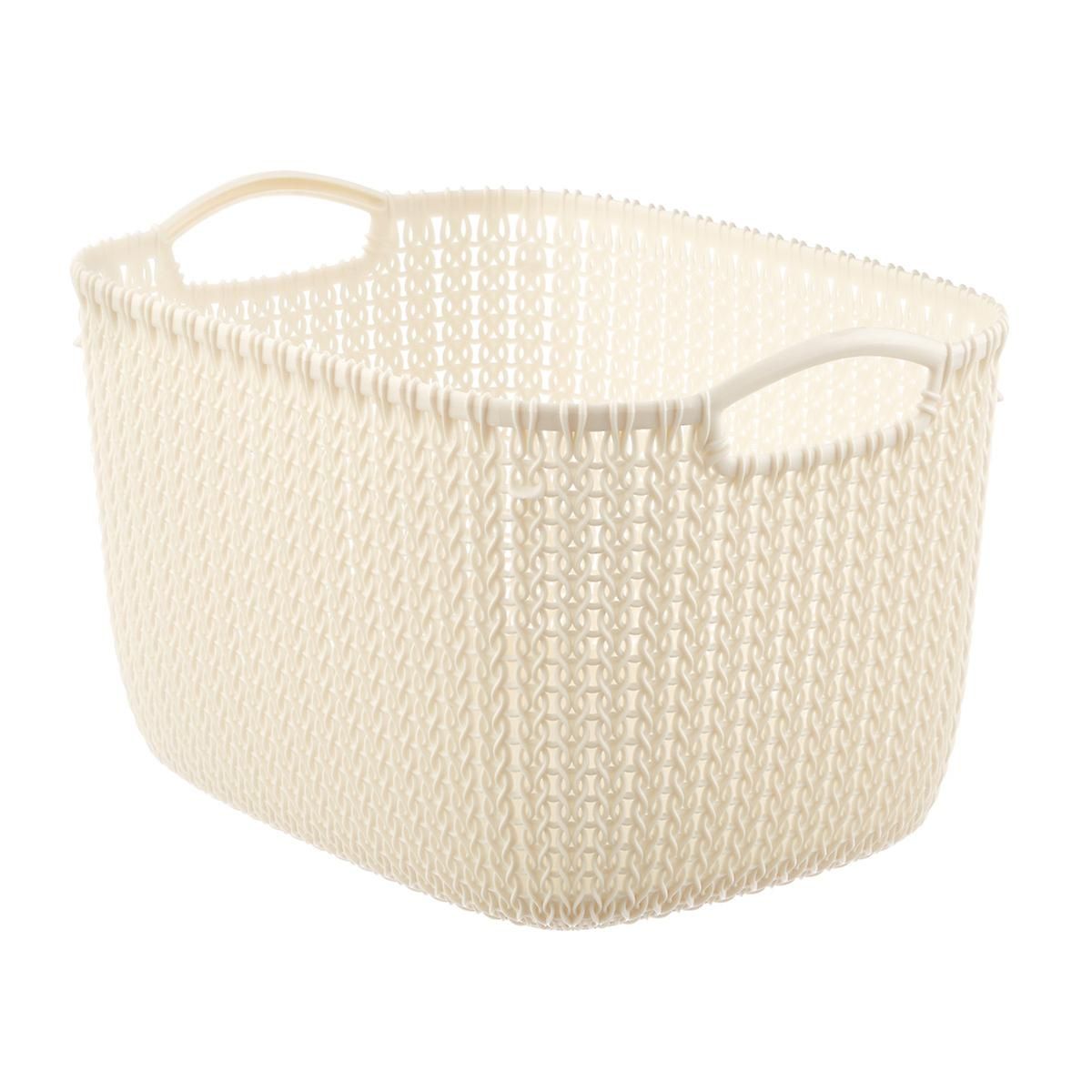 Curver Cream Grey Knit Storage Baskets | The Container Store