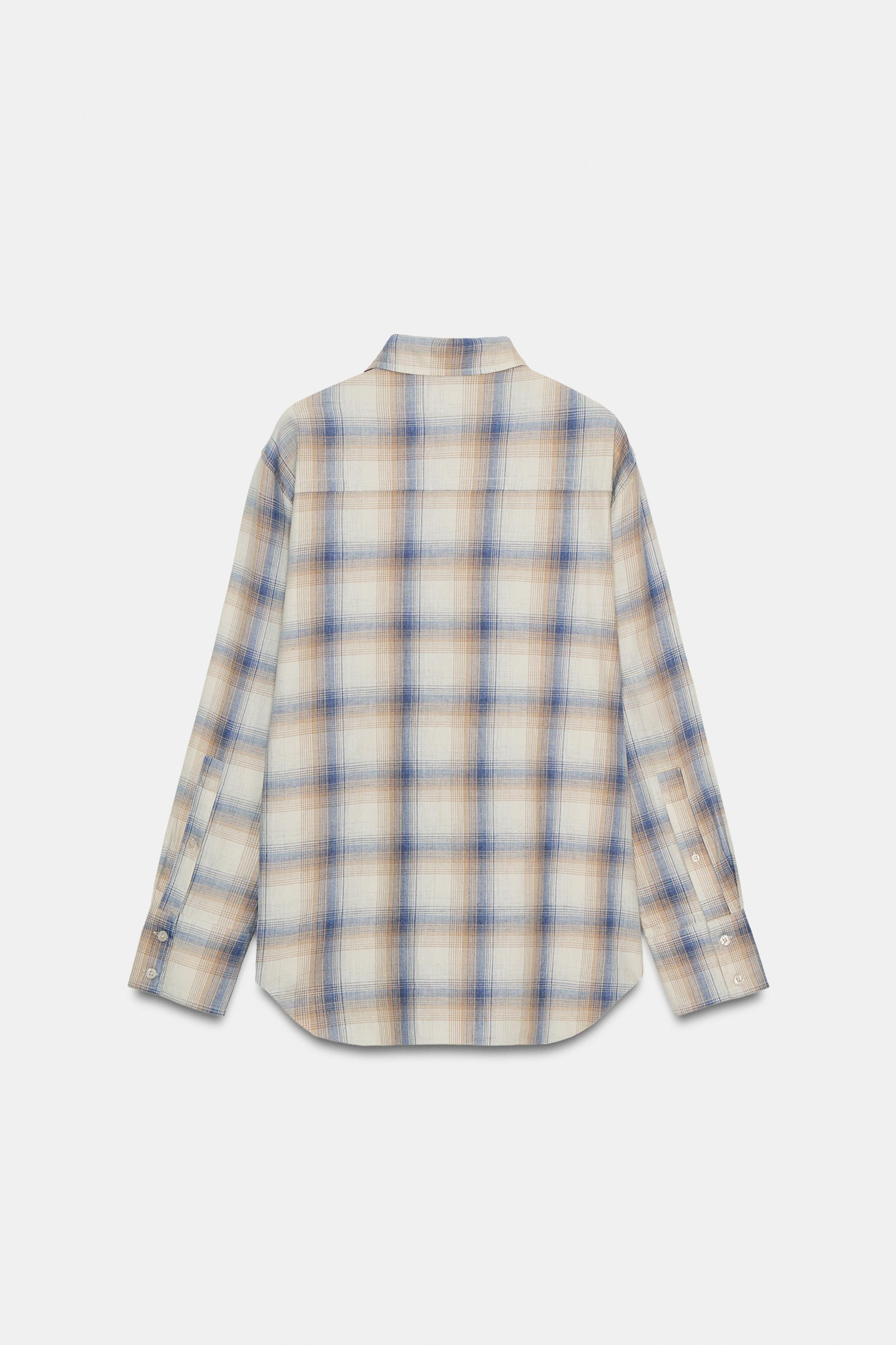 OVERSIZED PLAID POCKET SHIRT | Zara US
