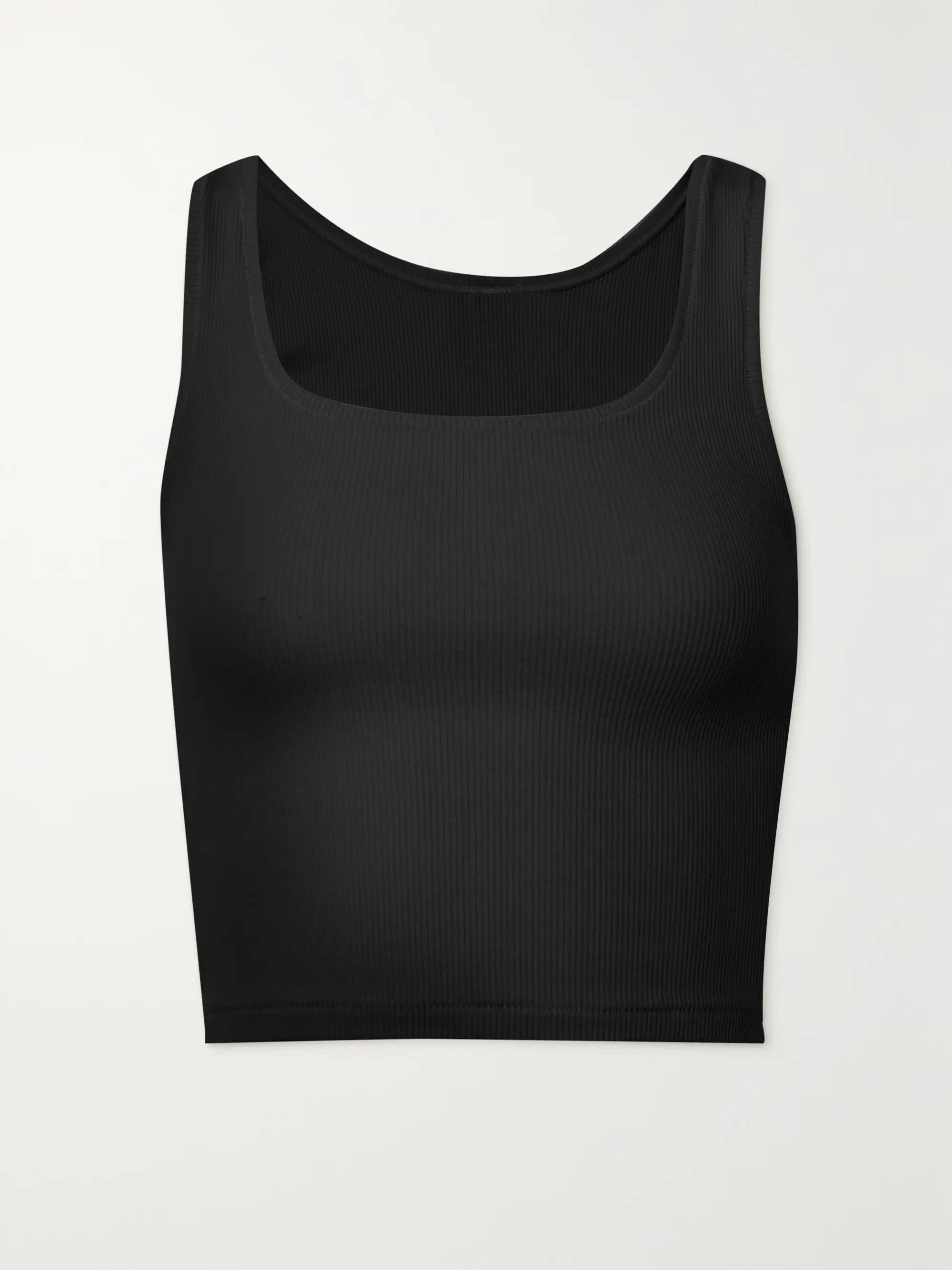 Ribbed cotton-blend jersey tank - Soot | NET-A-PORTER (UK & EU)