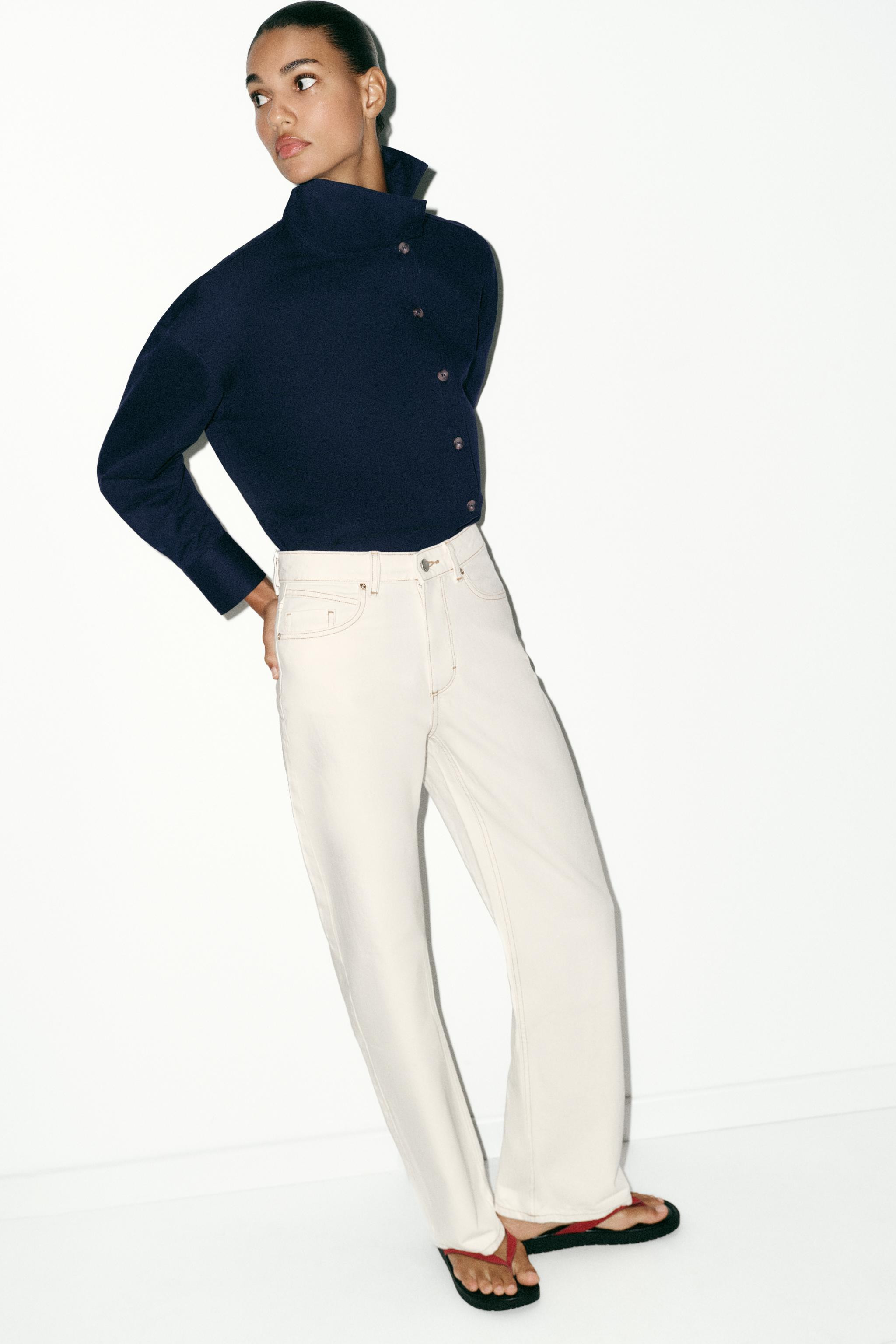 Z.03 HIGH-WAIST STRAIGHT LONG LENGTH JEANS | Zara US