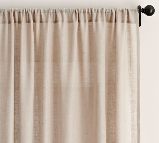 Belgian Flax Linen Sheer Curtain - Flax | Pottery Barn (US)