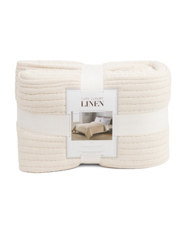 Linen Blend Hand Stitched King Size Quilt | TJ Maxx