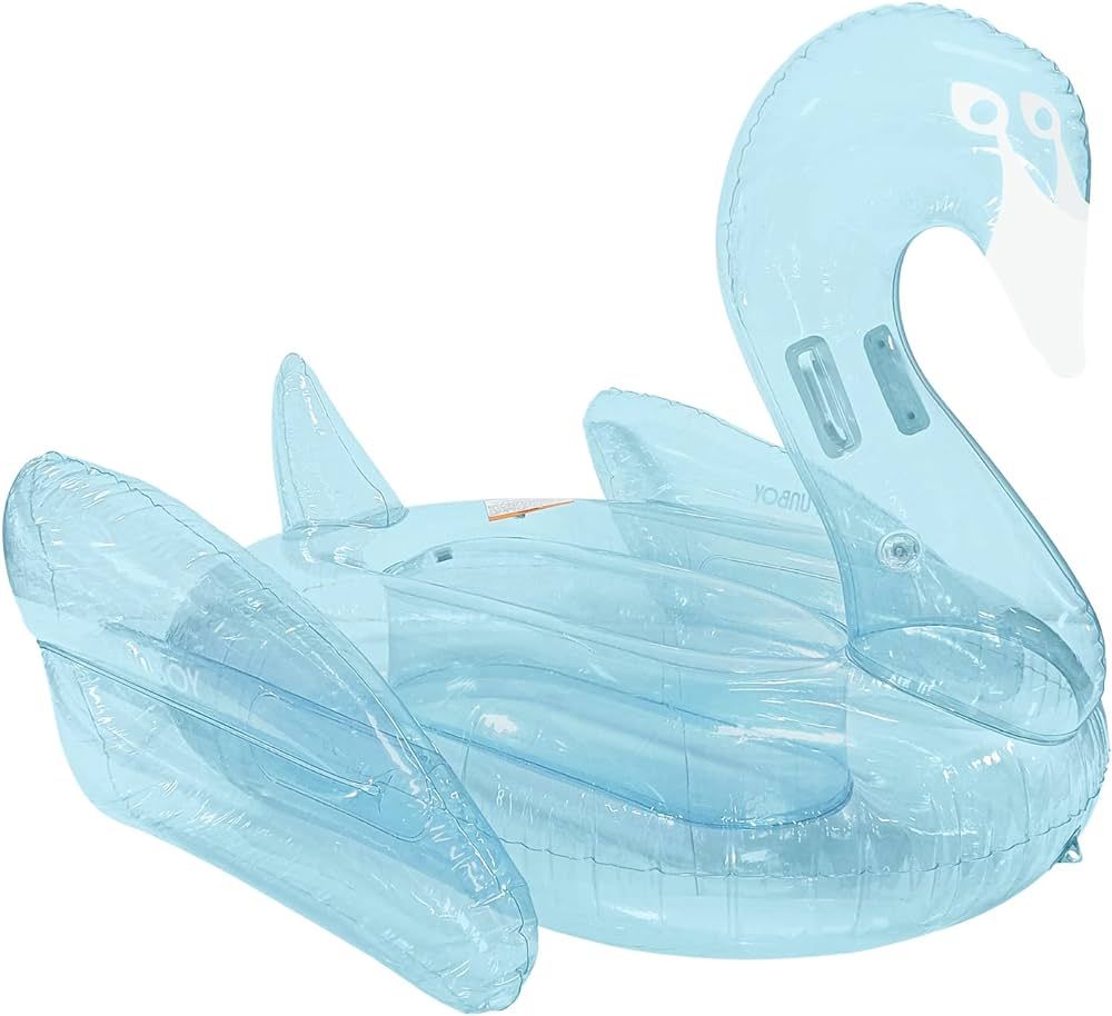 FUNBOY Giant Inflatable Clear Blue Swan Pool Float, Transparent Blue Color, Luxury Float for Summ... | Amazon (US)