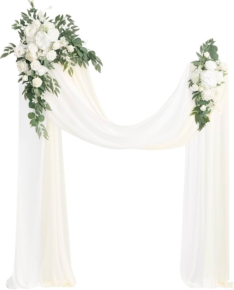 Ling's moment Wedding Arch Flowers, Arbor Decor, White Sage, Pack of 4 | Amazon (US)