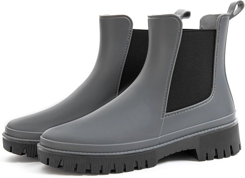Women's Short Rain Boots Waterproof Chelsea Rain Boots For Ladies | Amazon (US)