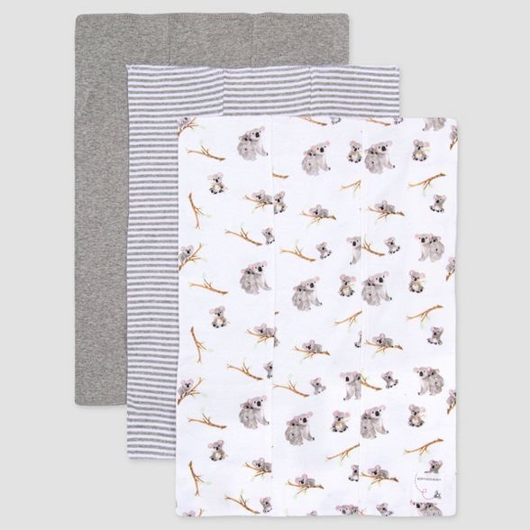 Burt's Bees Baby® Baby 3pk Koala Burp Cloth Set - Gray | Target