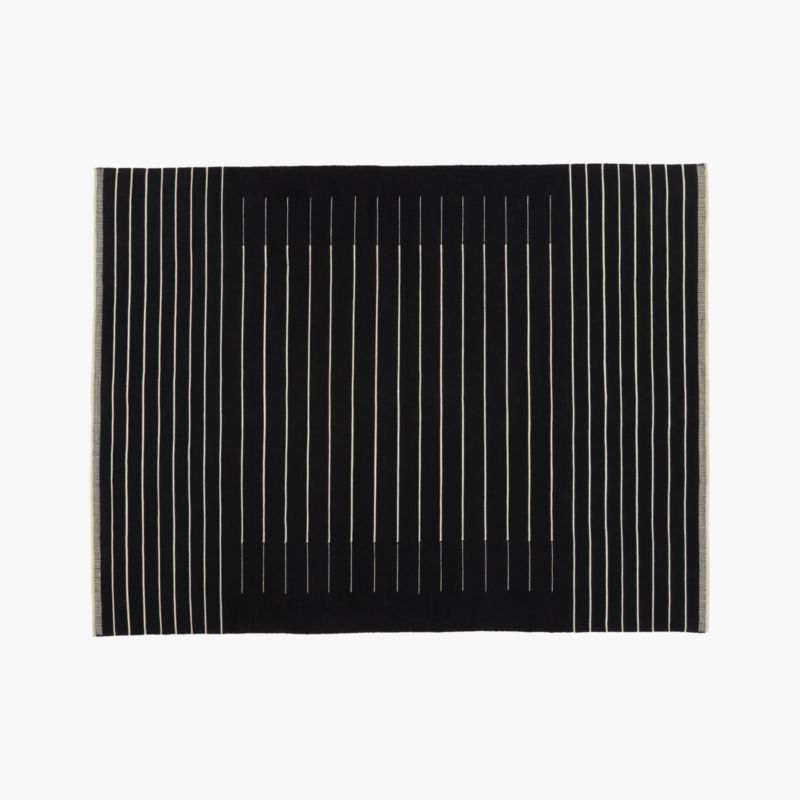 Black with White Stripe Rug 9'x12' + Reviews | CB2 | CB2