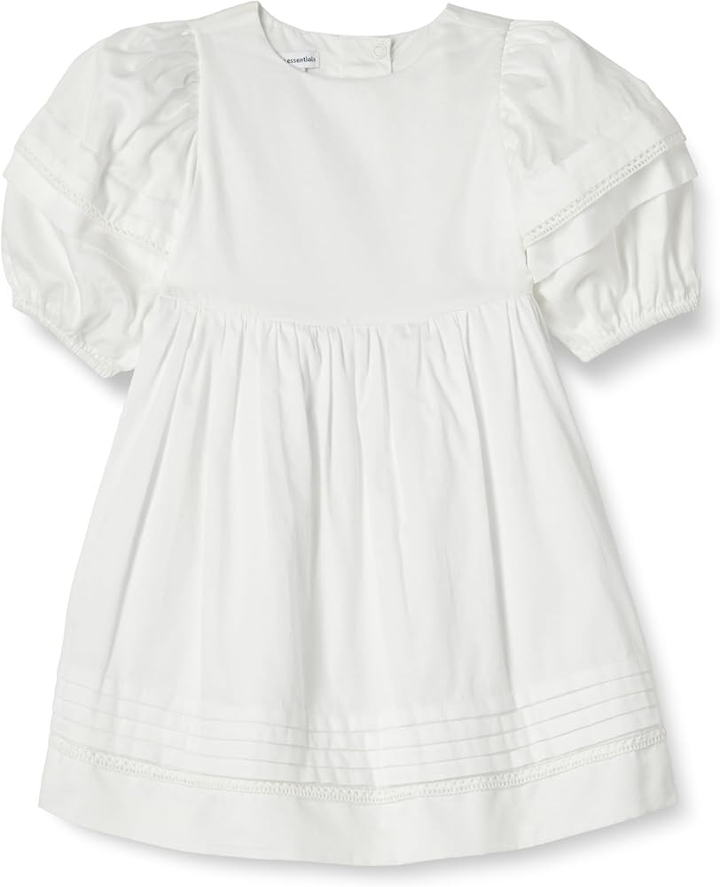 Amazon Essentials Girls 100% Cotton Puff-Sleeve Fit & Flare Dress | Amazon (US)
