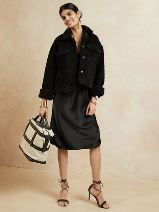 Cropped Sherpa Trucker Jacket | Banana Republic (US)