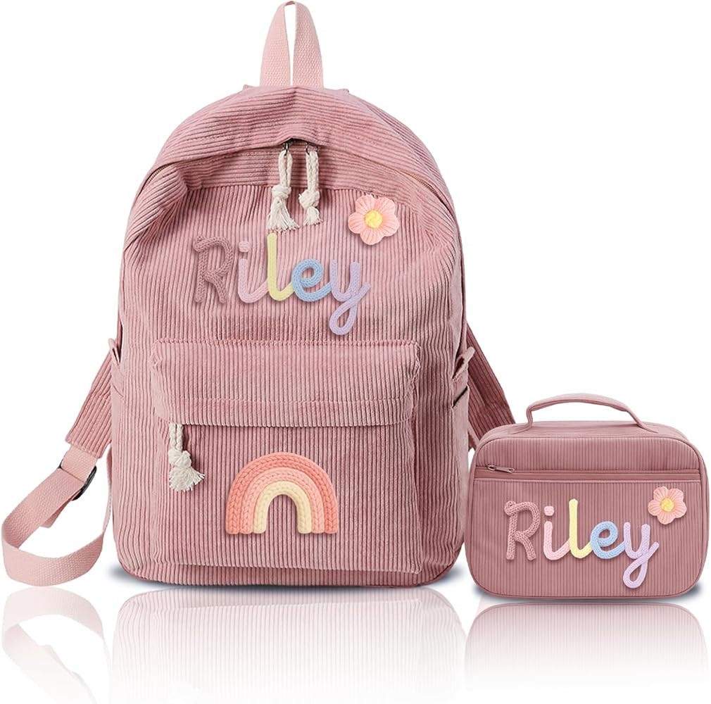 Personalized Kids Backpack and Lunchbag Toddler Back to School Kit Custom Name Lunchbox Bag Birth... | Amazon (US)