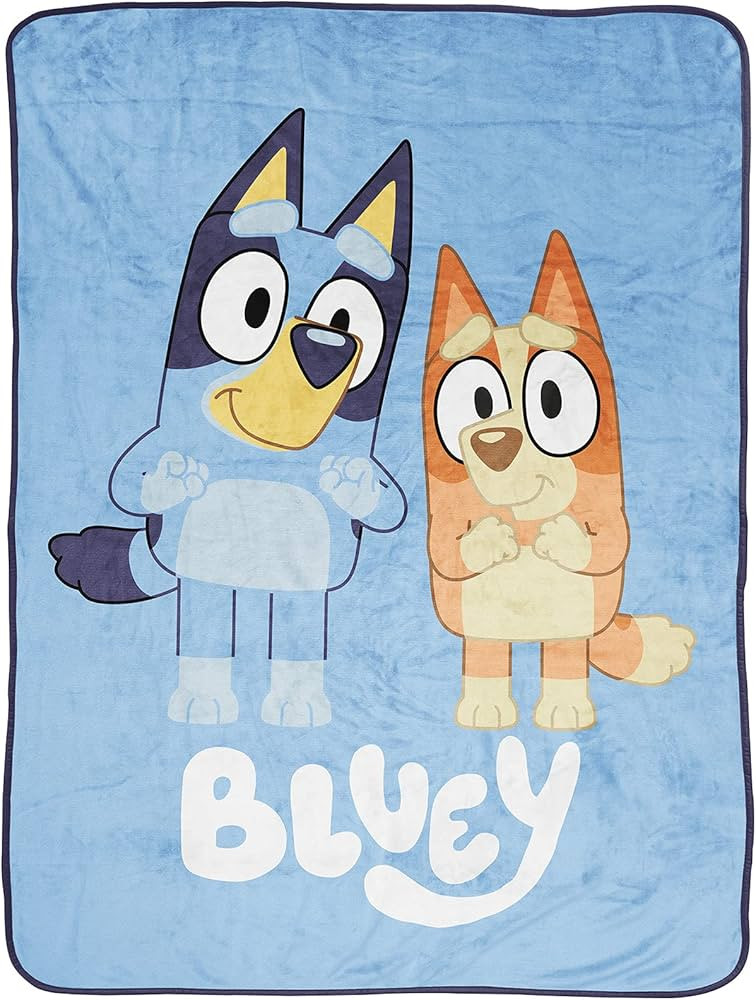 Jay Franco Bluey Again Throw Blanket - Measures 46 x 60 inches, Kids Bedding - Fade Resistant Sup... | Amazon (US)