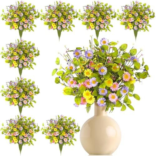 12 Pcs Artificial Wildflowers Bouquet Spring Daisy Sunflower Floral Arrangements Faux Flowers Pla... | Amazon (US)