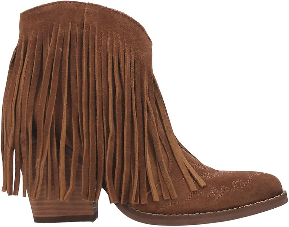 Dingo Women's 6" Tangles Leather Plum Snip Toe Western Bootie | Amazon (US)
