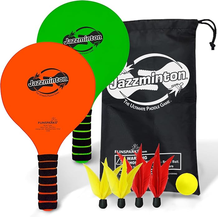 Jazzminton Select Paddle Ball Game with Carry Bag - Indoor Outdoor Toy - Play at The Beach, Lawn ... | Amazon (US)