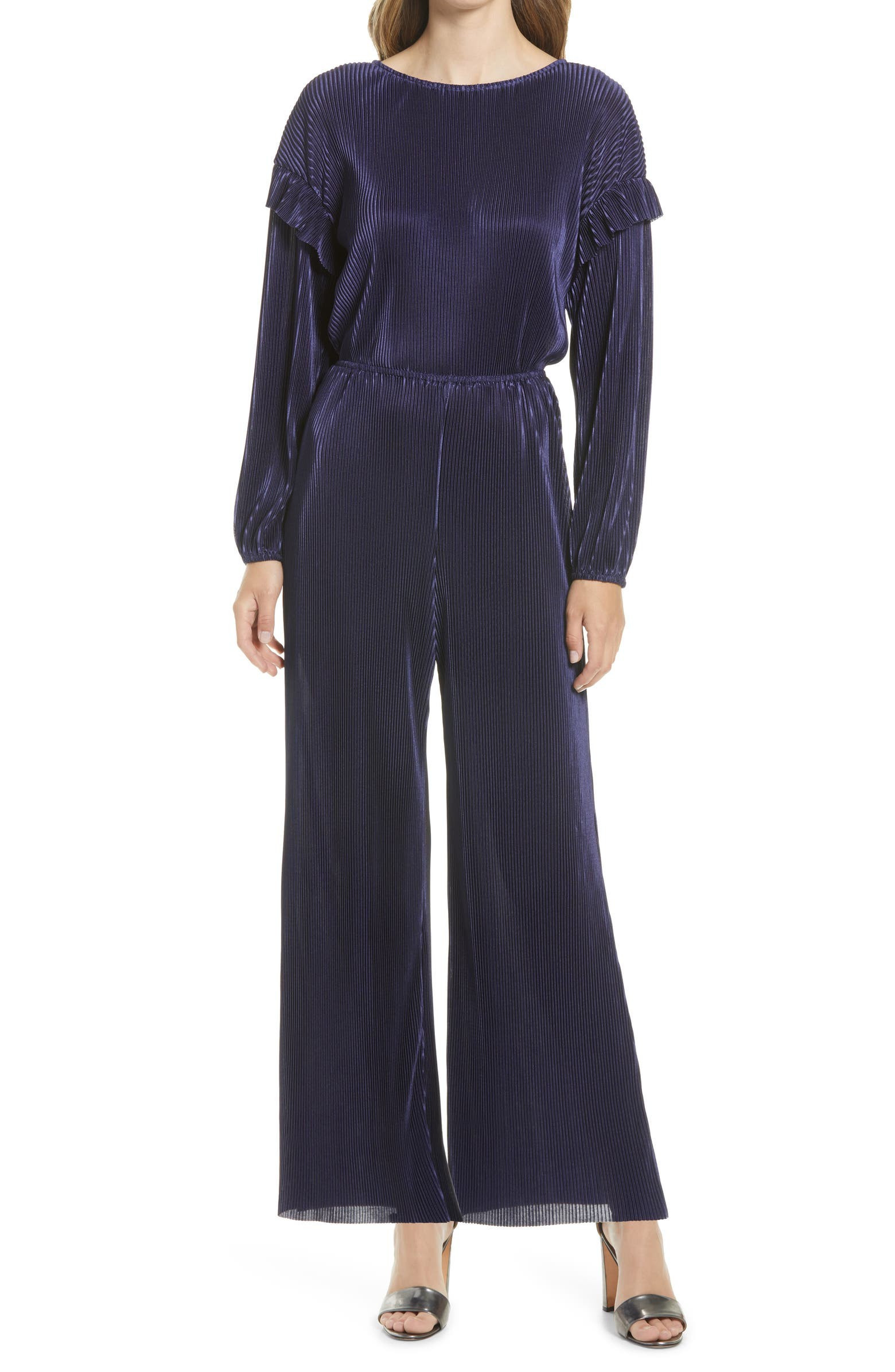 Long Sleeve Plissé Jumpsuit | Nordstrom | Nordstrom