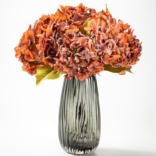 TOPIA Silk Fall Flowers Artificial Silk Dried Hydrangea Flowers Fall Hydrangeas Bouquet Autumn Fl... | Amazon (US)