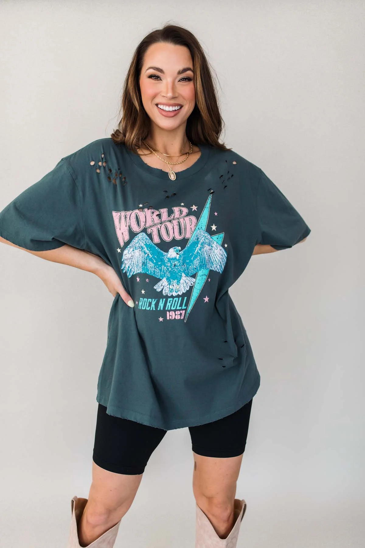 World Tour Distressed Graphic Tee | The Post