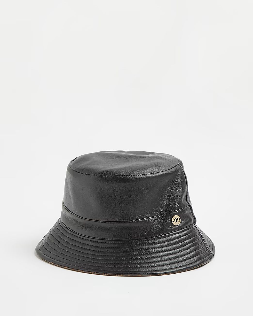 River Island Girls Black reversible faux leather bucket hat | River Island (US)