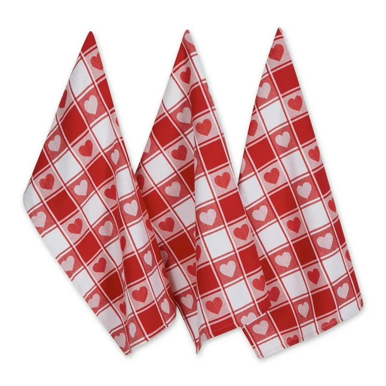 Valentines Checkered Heart Dishtowel (Set of 3) | Walmart (US)