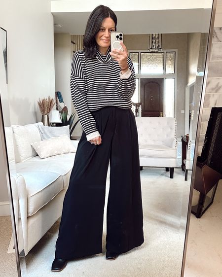 Fall outfit idea - Amazon oversized sweater and wide leg black trouser pants.  Perfect for Thanksgiving or any dressier function. Both run true to size.



#LTKSeasonal #LTKover40 #LTKfindsunder50